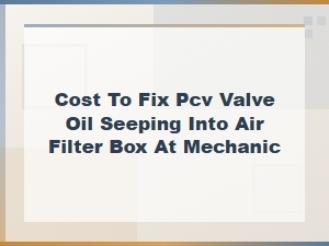 Pcv Valve Replacement Cost: Fixing Oil Seeping Into Your Air Filter Box