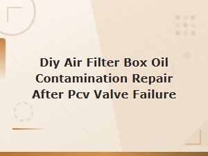 Diy Air Filter Box Oil Contamination Repair After Pcv Valve Failure
