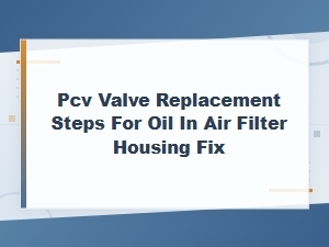 Pcv Valve Replacement Steps to Fix Oil in Air Filter Housing