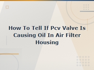 How to Tell If Your Pcv Valve Is Causing Oil in the Air Filter Housing